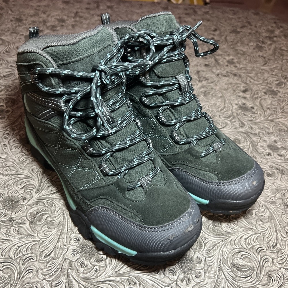 Mountain Warehouse Rapid Gray & Teal Hiking Boots Waterproof - Women's Size 4